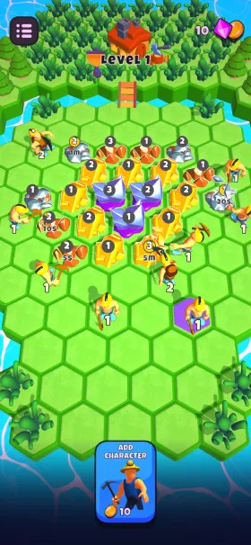 A bright hexagonal world in Miner Merge